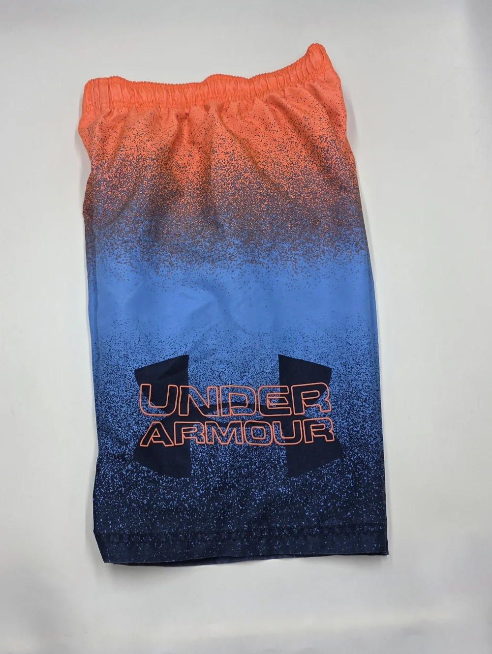 Under Armour boys' gradient orange and blue swim trunks size L